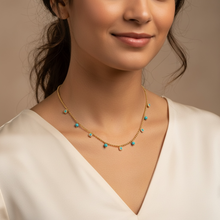 opal turquoise necklace, turquoise charm necklace, friendship necklace, opal necklace, dainty gemstone necklace, minimalist turquoise jewelry, sterling silver gemstone necklace, gold vermeil necklace, turquoise drop necklace, meaningful jewelry gift