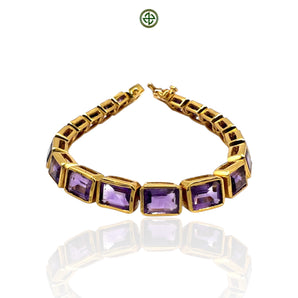 Emerald Cut Amethyst Bracelet