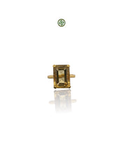 Emerald Cut Citrine Gold Vermeil Ring