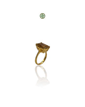 Emerald Cut Citrine Gold Vermeil Ring