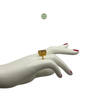 Emerald Cut Citrine Gold Vermeil Ring