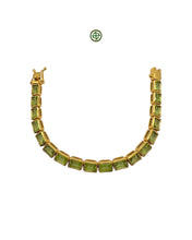 Emerald Cut Peridot Bracelet