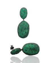 Emerald Green Pavé Drop Earrings