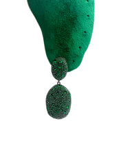 Emerald Green Pavé Drop Earrings