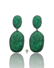 Emerald Green Pavé Drop Earrings