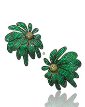 Emerald & Peridot Green Zirconia Bloom Earrings