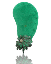 Emerald & Peridot Green Zirconia Bloom Earrings