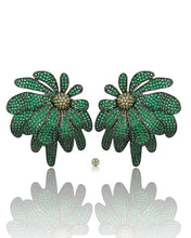 Emerald & Peridot Green Zirconia Bloom Earrings