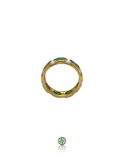Emerald White Enamel Eternity Ring