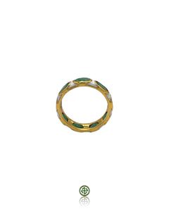 Emerald White Enamel Eternity Ring