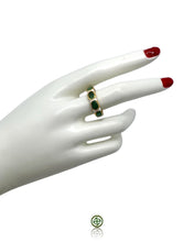 Emerald White Enamel Eternity Ring