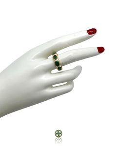Emerald White Enamel Eternity Ring