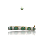 Emerald & White Enamel Gold Vermeil Bracelet