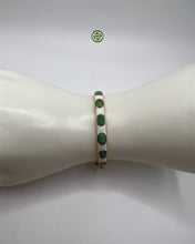 Emerald & White Enamel Gold Vermeil Bracelet