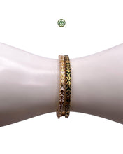 Green, White & Red Enamel Gold Vermeil Bracelet