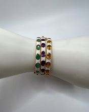 Sapphire & White Enamel Gold Vermeil Bracelet