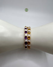 Sapphire & White Enamel Gold Vermeil Bracelet