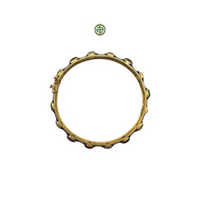 Multi-Colour Gemstones Blue Enamel Bangle