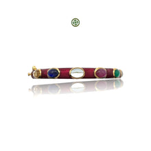 Multi-Colour Gemstones Red Enamel Bangle