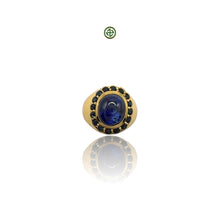 Genuine Blue Agate Oval Gold Vermeil Ring
