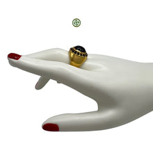 Genuine Blue Agate Oval Gold Vermeil Ring
