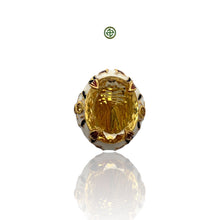 Genuine Citrine Enamel Gold Vermeil Ring