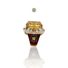 Genuine Citrine Enamel Gold Vermeil Ring