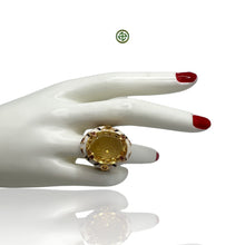 Genuine Citrine Enamel Gold Vermeil Ring