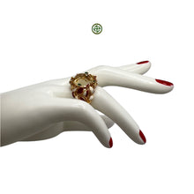 Genuine Citrine Oval Gold Vermeil Ring