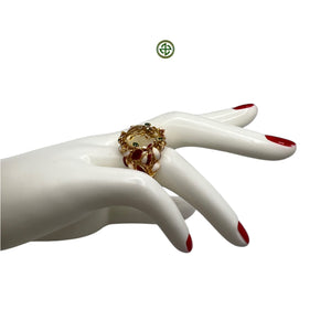 Genuine Citrine Oval Gold Vermeil Ring