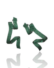 Geometric Emerald Green Pavé Earrings