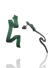 Geometric Emerald Green Pavé Earrings