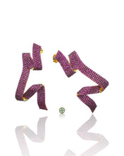 Geometric Ruby Pink Pavé Earrings