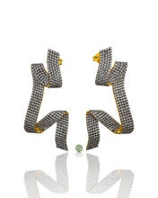 Geometric White Pavé Earrings