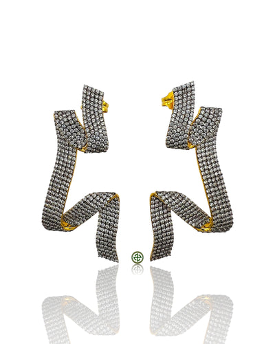 Geometric White Pavé Earrings