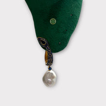 Gold Snake Pearl Drop Earrings