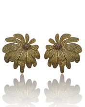 Golden Bloom Peridot Green Earrings