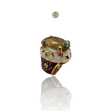 Green Amethyst Gold Vermeil Ring
