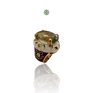 Green Amethyst Gold Vermeil Ring
