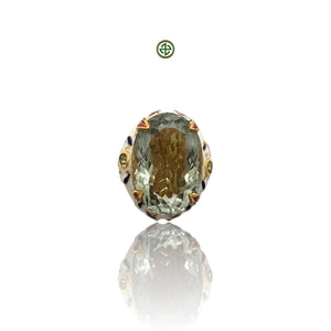 Green Amethyst Gold Vermeil Ring