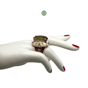 Green Amethyst Gold Vermeil Ring