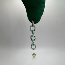 Green Zirconia Black Rhodium Chain Earrings