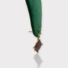 Green Onyx Indian Sapphire Drop Earrings