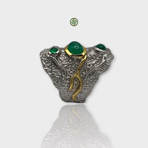 Green Onyx Silver Ring
