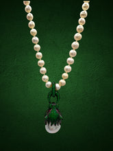 Baroque Pearl Green Panther Pendant Necklace