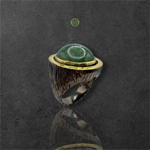 Green Tourmaline Black Rhodium Ring