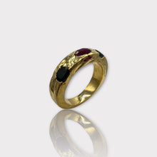 Green Tourmaline Ruby Borz Ring