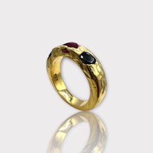 Green Tourmaline Ruby Borz Ring