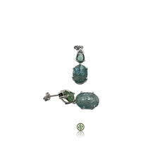 Green Tourmaline Silver Drop Earrings