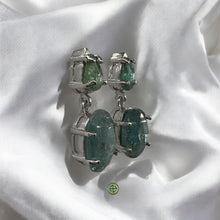 Green Tourmaline Silver Drop Earrings